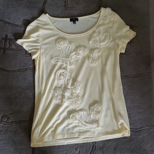Talbots puma cotton floral decorative t shirt